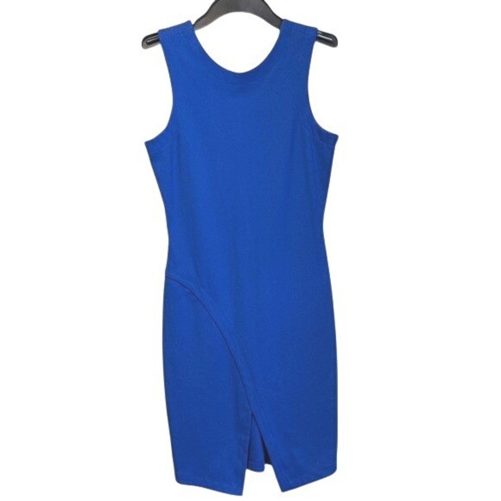 Amanda Uprichard Sheath Dress Royal Blue Sleeveless Asymmetrical Classy Womens M